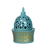 Calligraphy Style Closed Incense Bakhoor Burner - Teal - Intense Oud